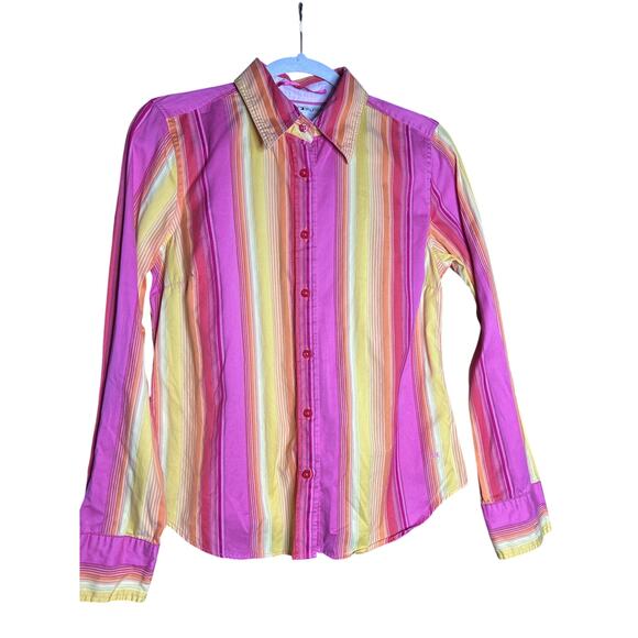 Tommy Hilfiger Tops - Vintage Tommy Hilfiger  Women’s long Sleeve  Medium Pink/Yellow  Shirt